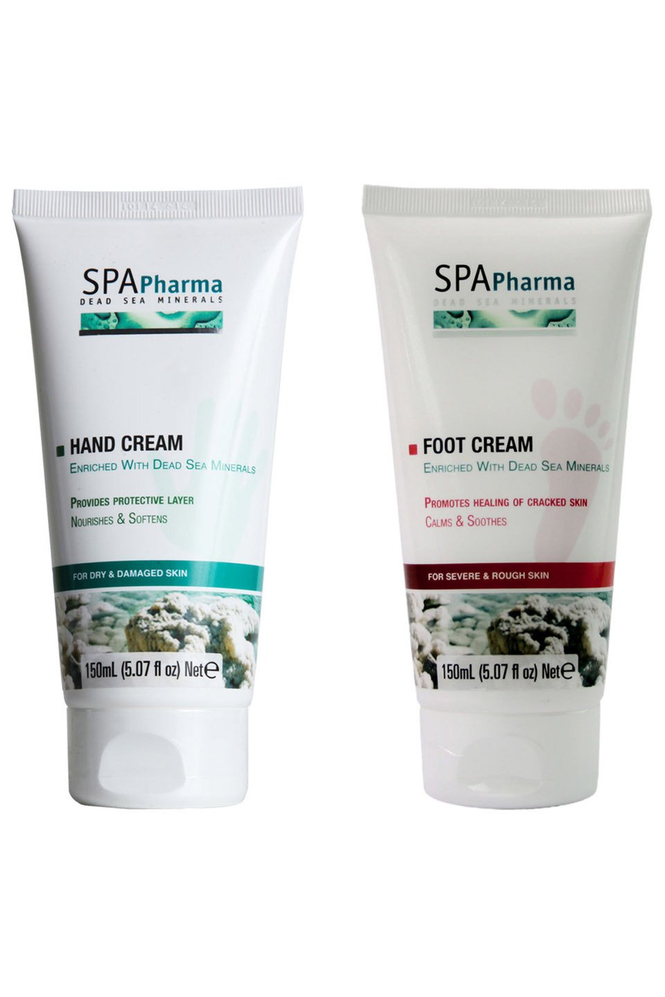 SPA Pharma Dead Sea Foot Cream & Moisturizing Hand Cream for Dry and Damaged Skin (2 Pack)
