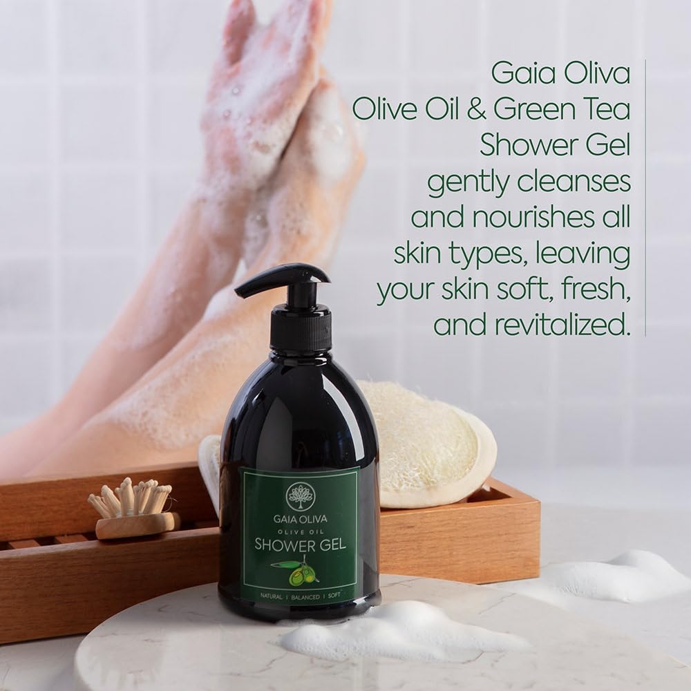 Olive Oil & Green Tea Hydrating Shower Gel for Dry Skin, 16.9 Fl Oz, 2 Pack - Image 3