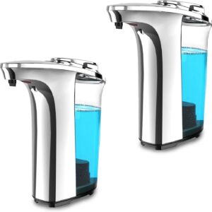 FKWin 17oz Automatic Liquid Soap Dispenser, Touchless Battery Operated Hand Soap Dispenser with 5 Adjustable Soap Dispensing Levels, Perfect for Commercial or Household Use, Fit for Bathroom Kitchen