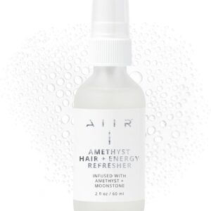 AIIR Amethyst Hair + Energy Refresher - 2 Fl Oz Crystal Infused Room and Hair Mist with Rose Water for Positive Energy Cleansing