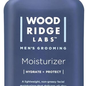 Wooridge Labs Men's Grooming Facial Moisturizer with Vitamin E & Niacinamide - Soothes Freshly Shaved Skin | Lightweight, All-Day Hydration | Non-Greasy | Paraben & Cruelty Free | Made in USA (8 oz)