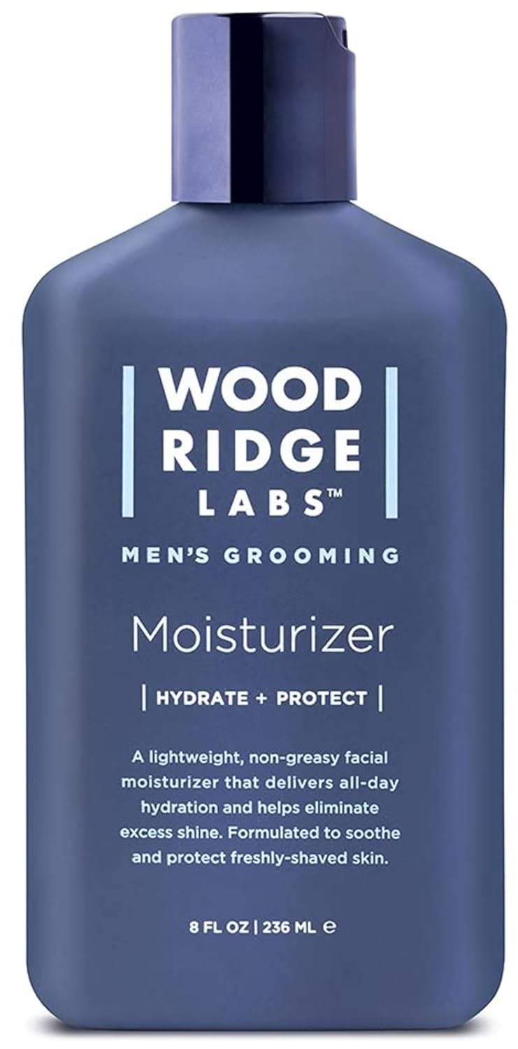 Wooridge Labs Men's Grooming Facial Moisturizer with Vitamin E & Niacinamide - Soothes Freshly Shaved Skin | Lightweight, All-Day Hydration | Non-Greasy | Paraben & Cruelty Free | Made in USA (8 oz)