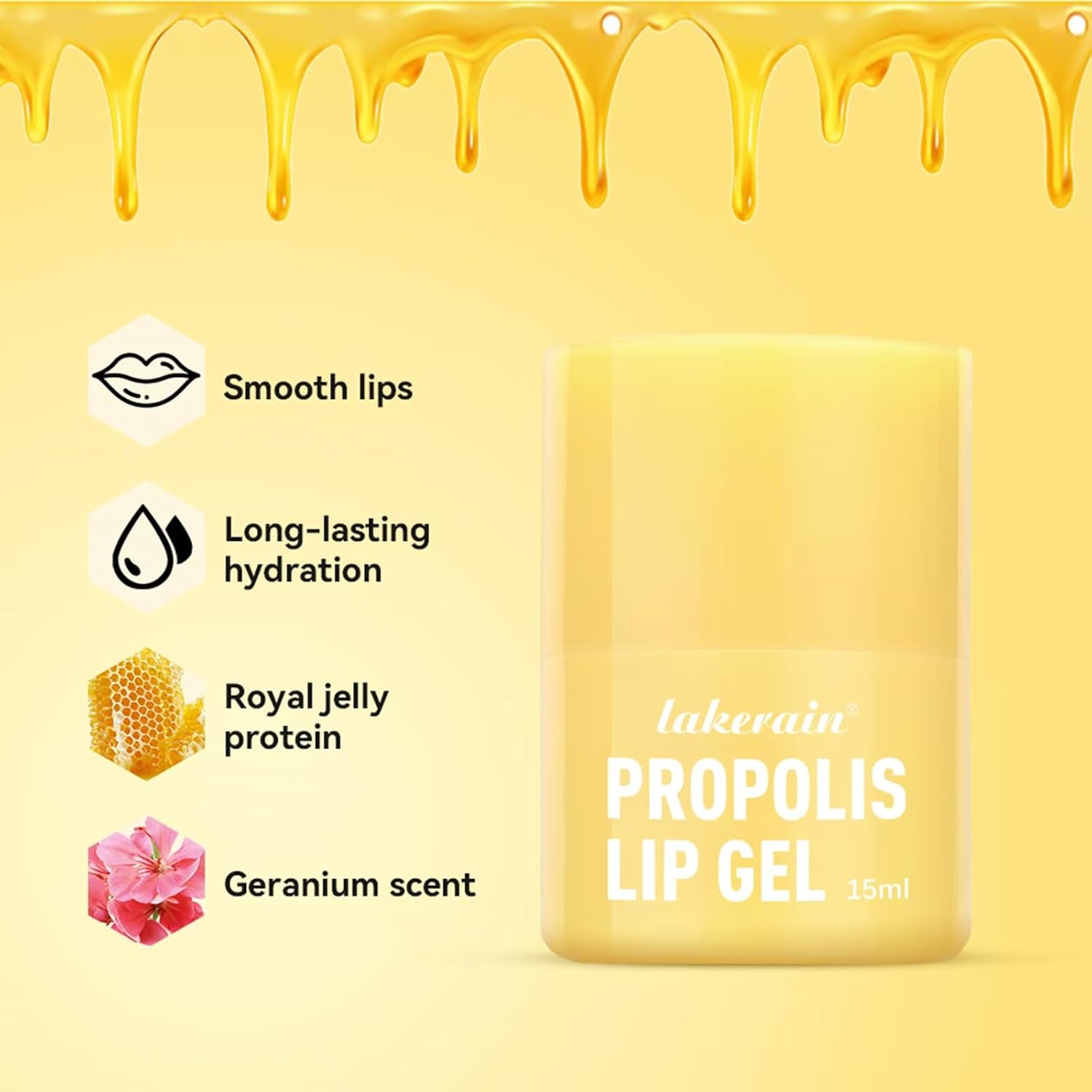 Propolis Lip Gel, Honey Lip Butter, Hydrating Overnight Lip Balm, 12hrs Long-lasting Moisture, Sanitary Twister (2 Pack) - Image 2