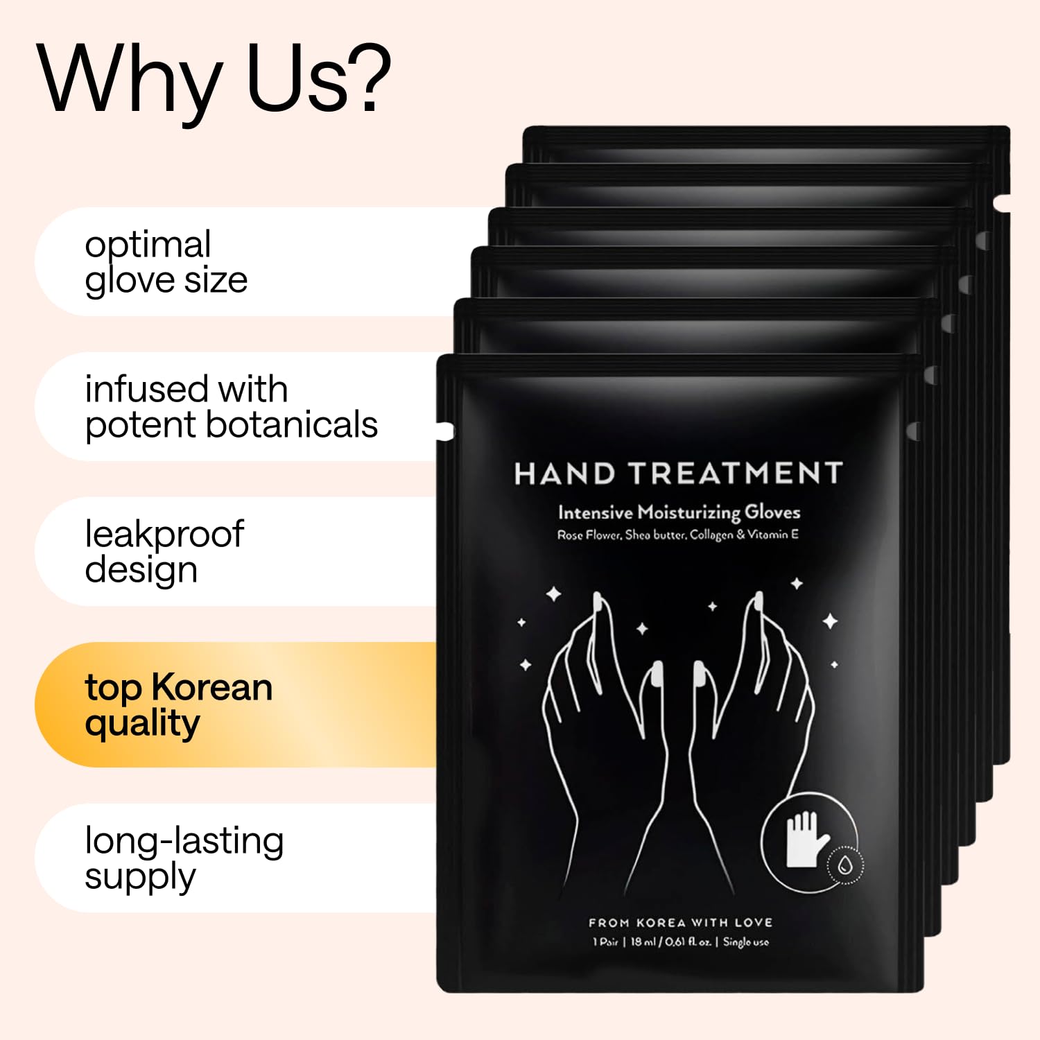 Korean Hand Masks Moisturizing Glove for Dry Hands - Hand Moisturizer Gloves for Women, Men - Hand Therapy Gloves with Collagen, Rose Oil, Shea Butter - White Hydrating Korean Hand Mask Bulk, 6 Pack - Image 4