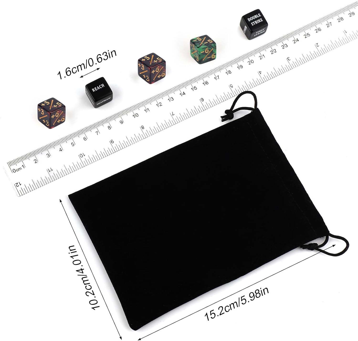 48 Piece Abilities Keyword Counter Dice Set with Velvet Pouch for MTG TCG Gaming - Image 2