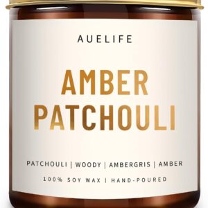 Scented Candles for Home - Amber Patchouli Candle | Aromatherapy Candle Gift for Women & Men, Soy Candles for Home Scented - 7oz, Soy Wax, Patchouli Scent Home Fragrance