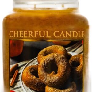 A Cheerful Giver - Apple Cider Donut Scented Glass Jar Candle (24 oz) with Lid & True to Life Fragrance Made in USA