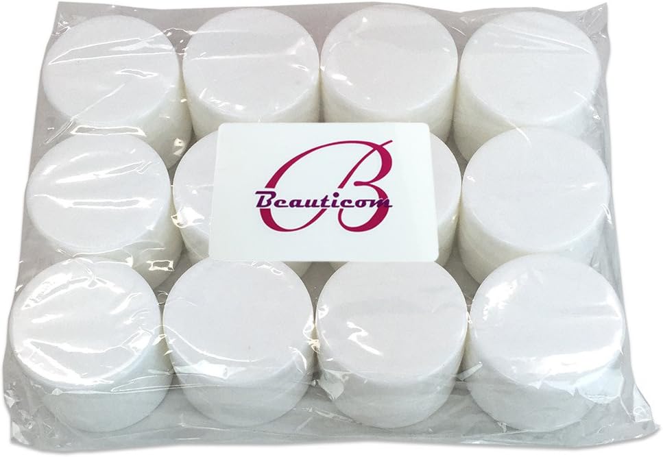 Beauticom 12 Pieces 7G/7ML (0.25oz) WHITE Sturdy Thick Double Wall Plastic Container Jar with Foam Lined Lid for Pills, Medication, Ointments and Other Beauty and Health Aids - BPA Free - Image 5