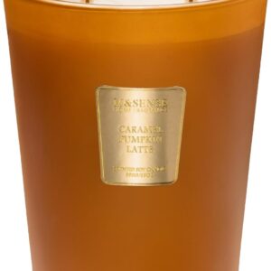 M&SENSE Large Candles Caramel Pumpkin Latte Scented, 3 Wick Natural Soy Candles for Home Scented, 150H Long Lasting Slow Burn Jar Candle 35oz, No Toxic Aromatherapy Candle for Stress Relief