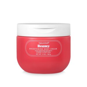 NATURE WELL Beamy Brightening Body Cream, Lightweight & Quick-Absorbing Formula to Help Improve Tone & Texture, Scented with Black Currant, Jasmine & Vanilla Woods,12 Oz