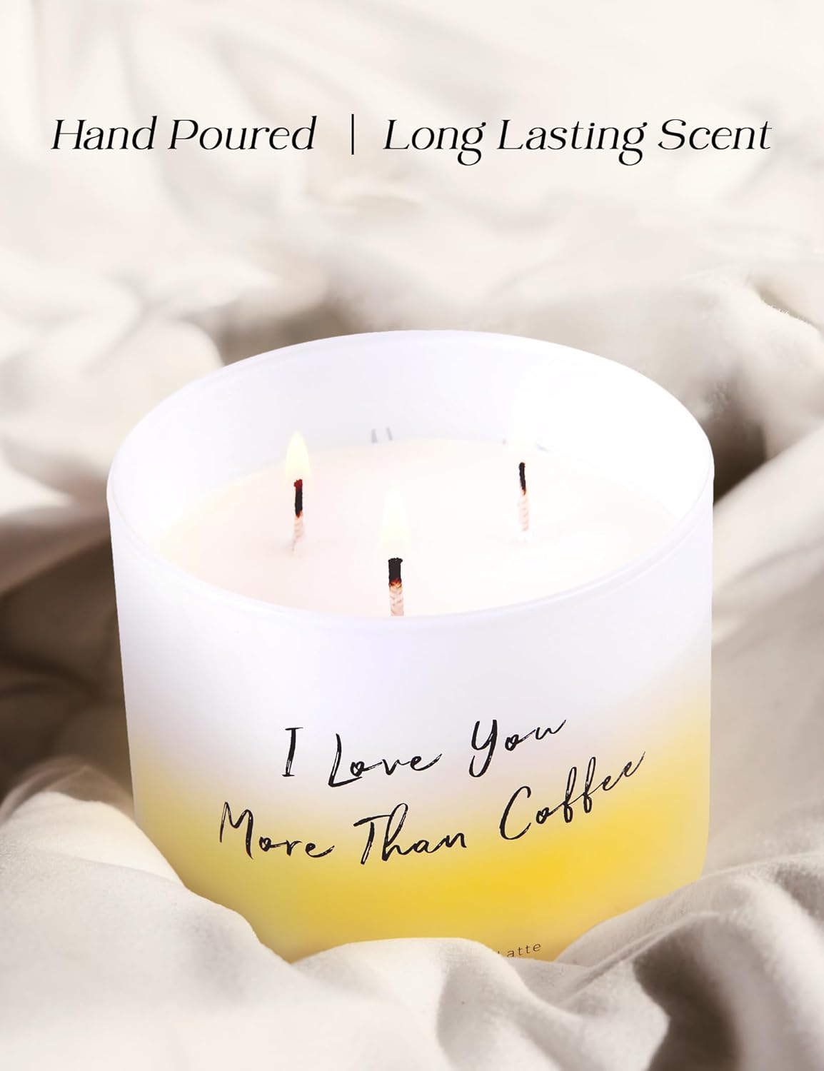 Vanilla Caramel Latte Scented Candle - Large 3 Wick Soy Candle 15.8 oz - Aromatherapy Creamy Coffee Candles for Relaxation & Stress Relief - Long Lasting Cozy Cafe Scented Candles for Women & Men - Image 7