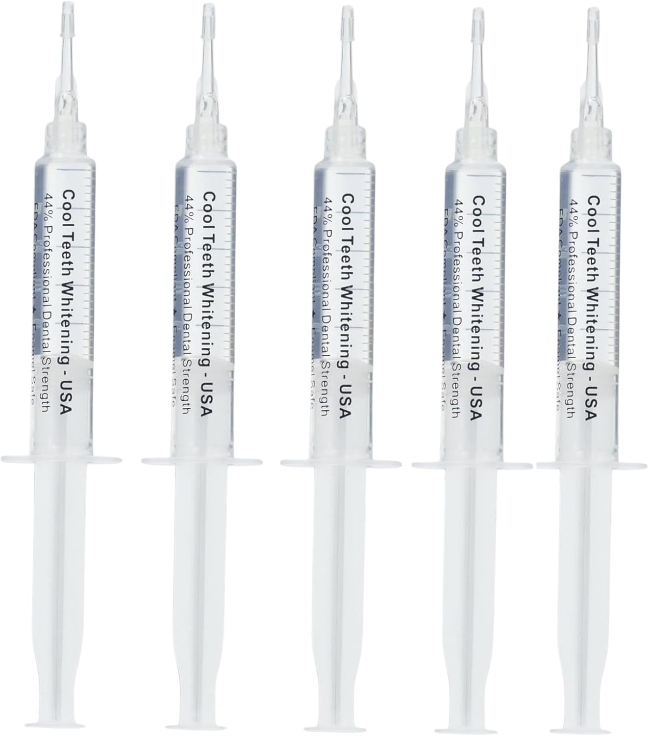 Teeth Whitening Gel for Trays 5 Pcs Fast Acting Teeth Whitening Gel Refill with Strongest 44% Carbamide Peroxide Gel, 2 Bleach Trays Included for Teeth Bleach, Enamel Safe, Gluten Free and Vegan