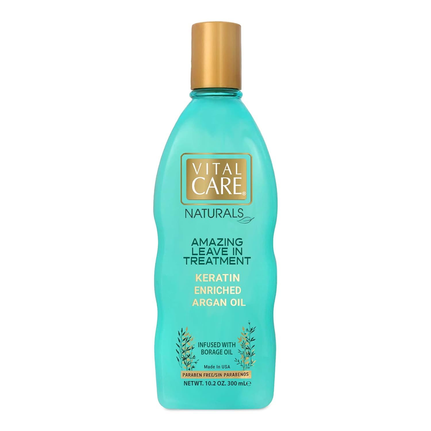 Vital Care Keratin Amazing Leave In Argan Oil Treatment - Gentle Keratin Complex Hair Treatment is Non-Stripping for Daily Use, Hydrating & Repairing – Abyssinian & Sunflower Oil and Silk Amino Acids
