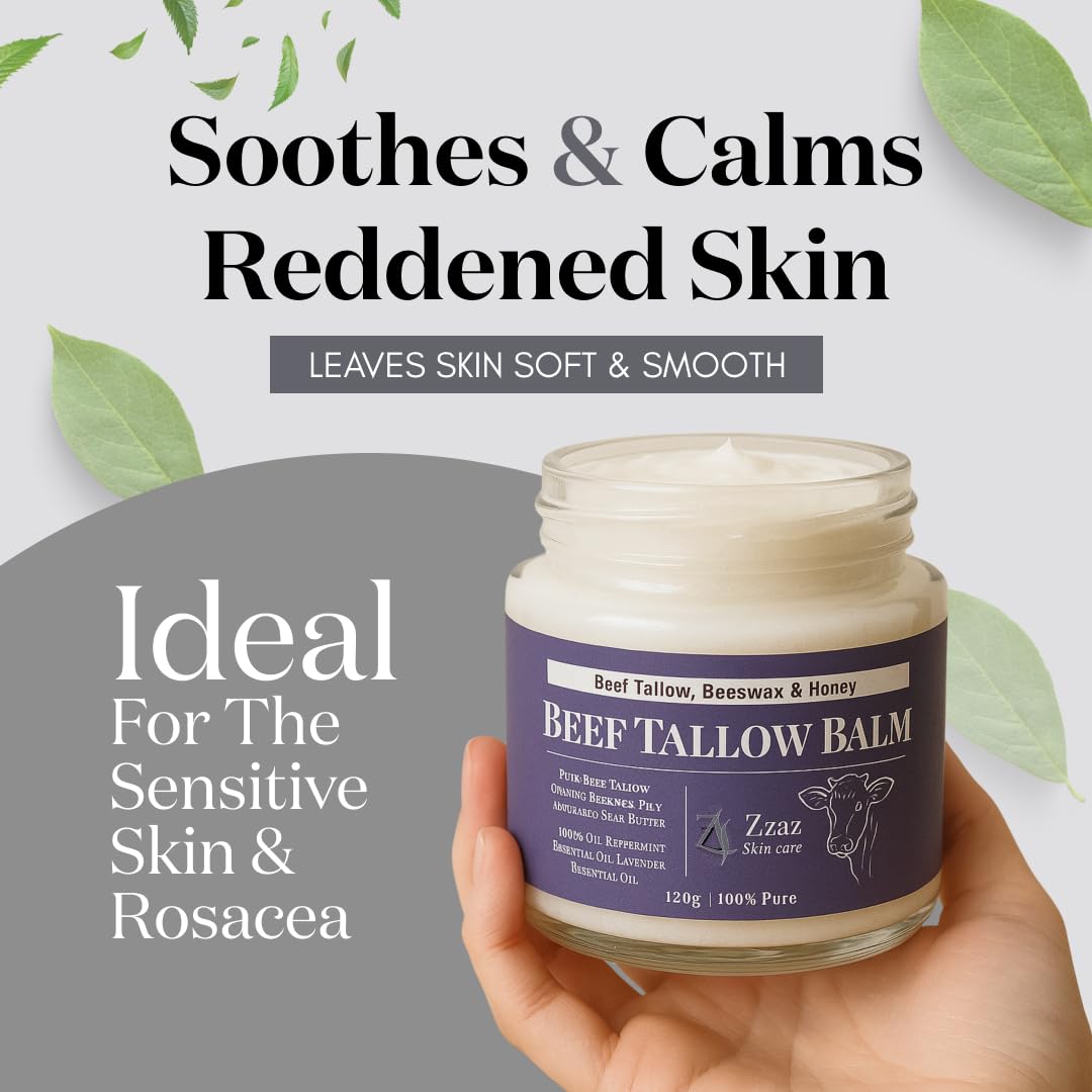 Beef Tallow Balm - 100% Pure Ingredients - Unscented Multipurpose Balm for Skincare - Beef Tallow Moisturizer 2oz/60g - Image 4