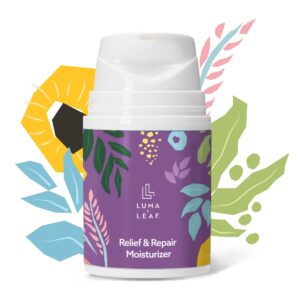 LUMA & LEAF Dry Skin Face Moisturizer โ Hydrating Face Cream for Eczema, Rosacea-Prone & Sensitive Skin with Niacinamide, Shea Butter & Wild Oats โ Lightweight and Vegan