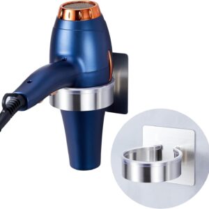 Hair Dryer Holder Wall Mounted, Blow Dryer Holder, Stainless Steel Hair Tool Organizer, Adhesive Hairdryer Holder for Bathroom Barber Shops, Hair Dryer Storage, No Drilling