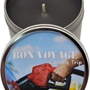 Bon Voyage Gasoline Scented Candles - 4oz Jar Candle - Paraffin Wax Aromatherapy Candles for Home & Gifts for Family and Friends