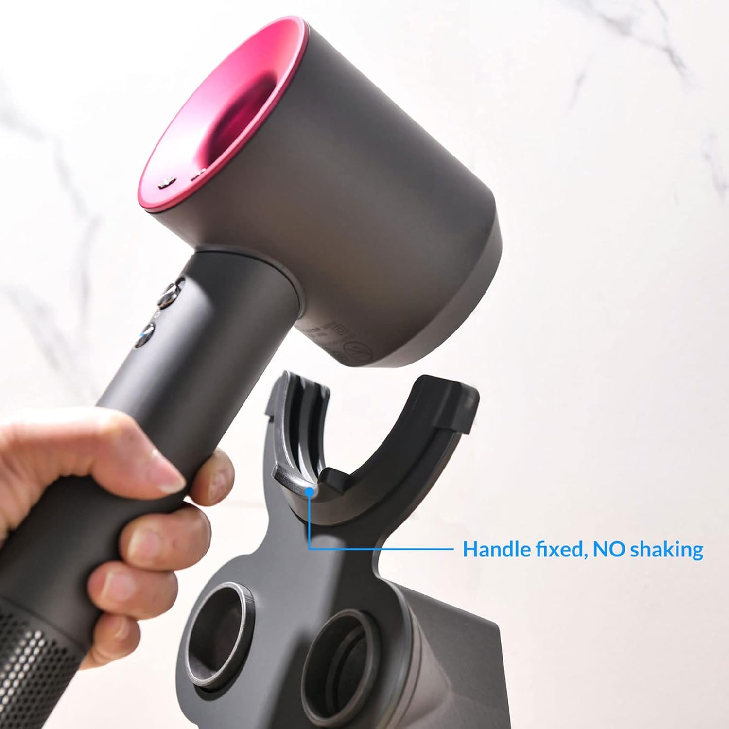 Simpletome Dyson Supersonic Hair Dryer Stand with Cable Organizer, Heavy Duty Steel, Grey - Image 6
