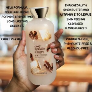 Body Wash and Bubble Bath, Cozy Fireside S'More Scent, 16 oz.(Pack of 1)