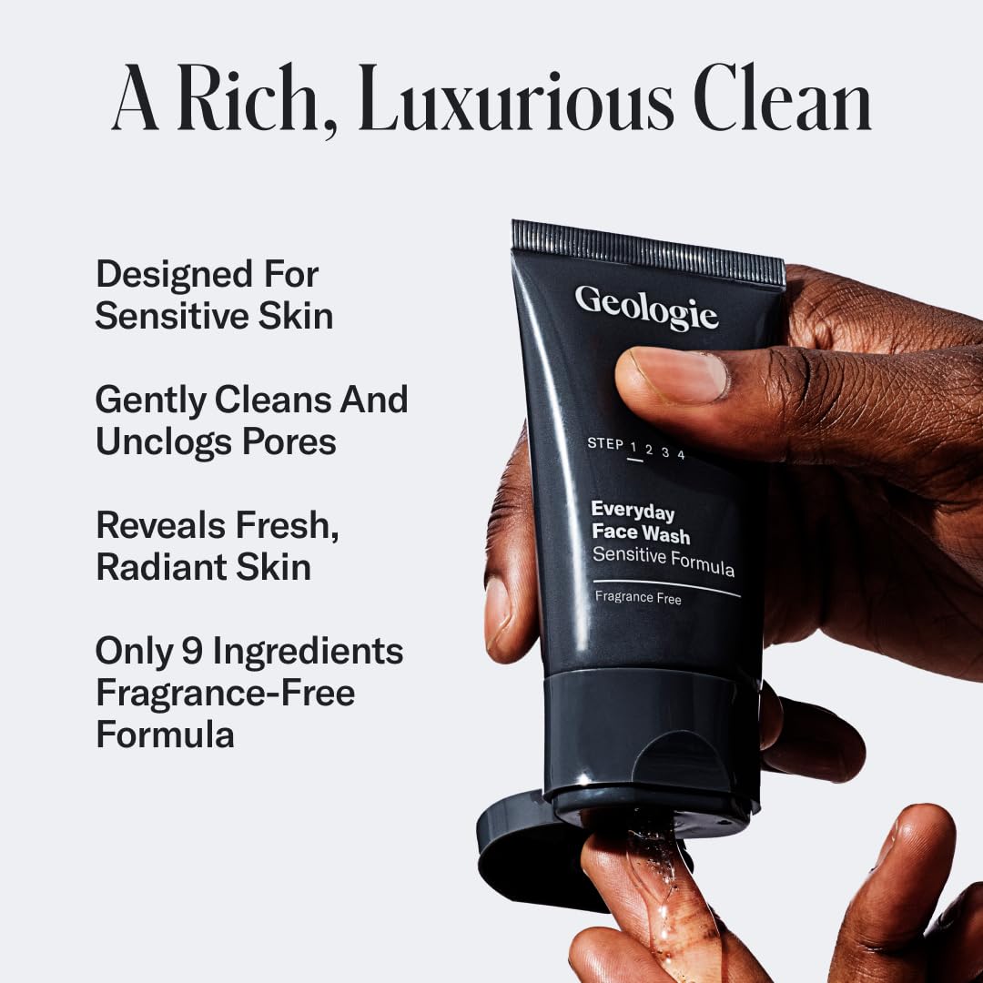 Geologie Daily Face Wash for Sensitive Skin | Fragrance-Free Facial Cleanser for Men & Women | Acne & Oil Control | Non-irritating, Gentle Cleansing & Soothing Face Wash | 2-Pack - Image 2
