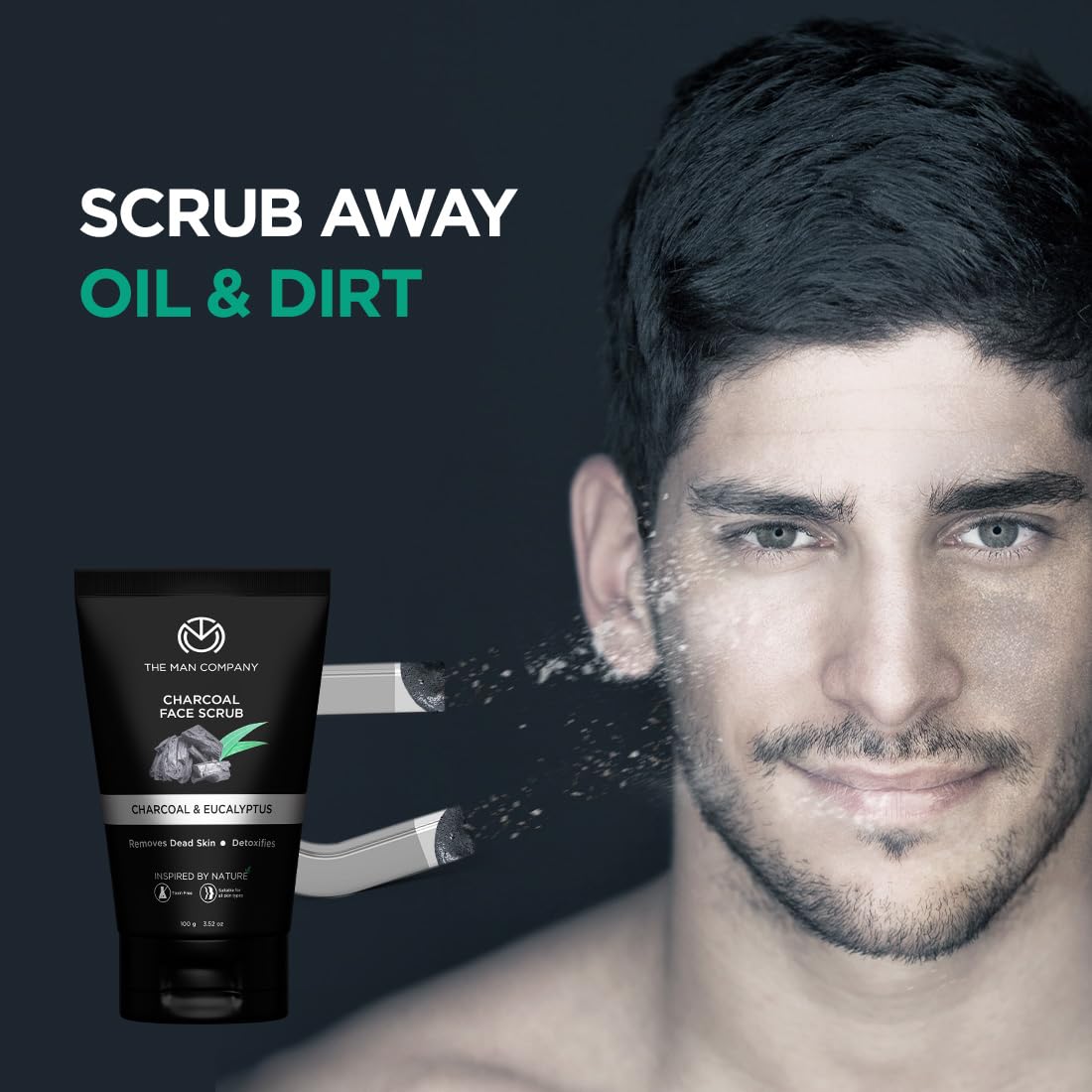 The Man Company Natural Charcoal Face Scrub with Lemongrass and Eucalyptus - 3.5 Oz. | Skin Exfoliating & Detox, Anti Acne, Blackhead removing Face Scrub - Image 6
