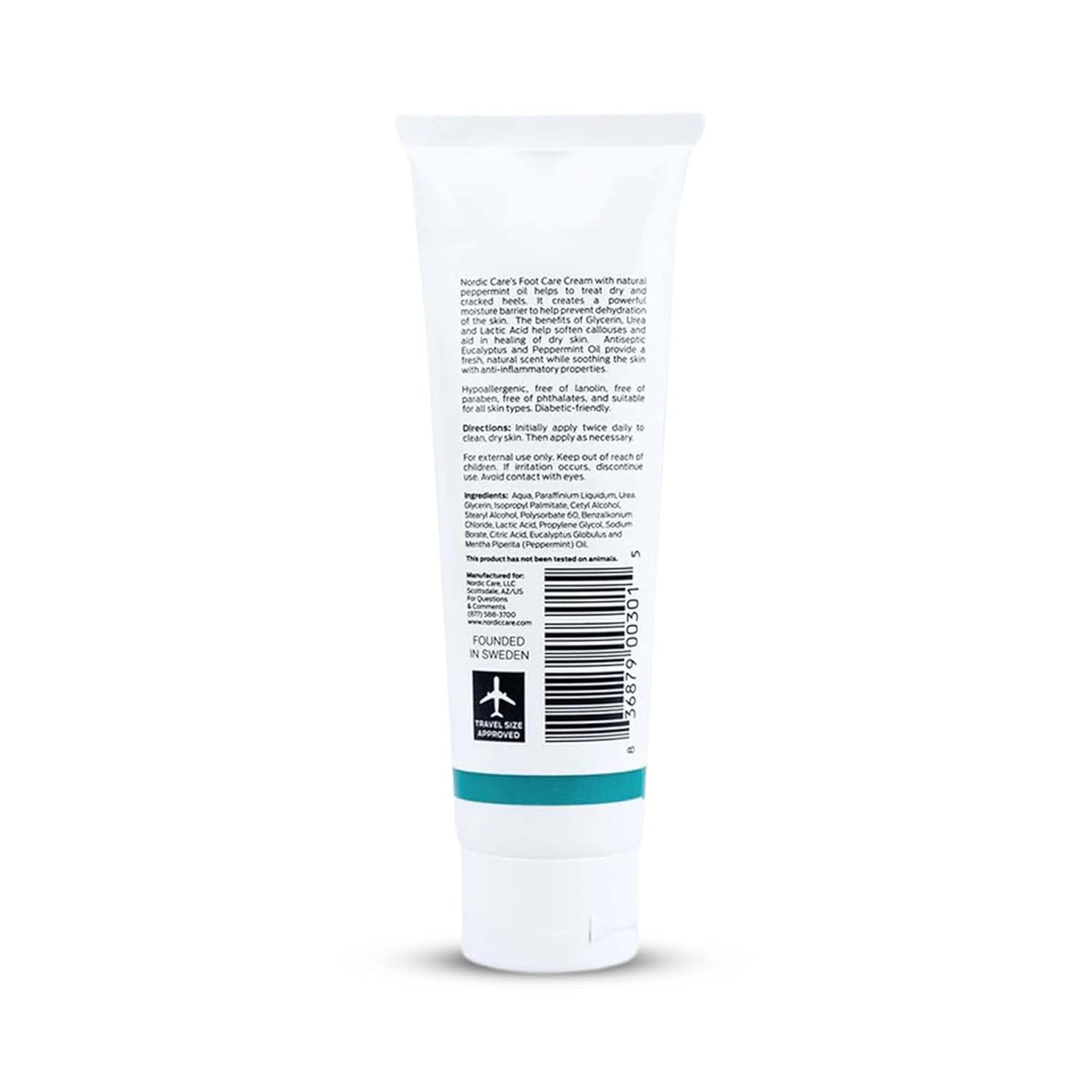 Nordic Care 6 oz Peppermint Foot Cream Intensive Repair for Dry Feet - Image 2