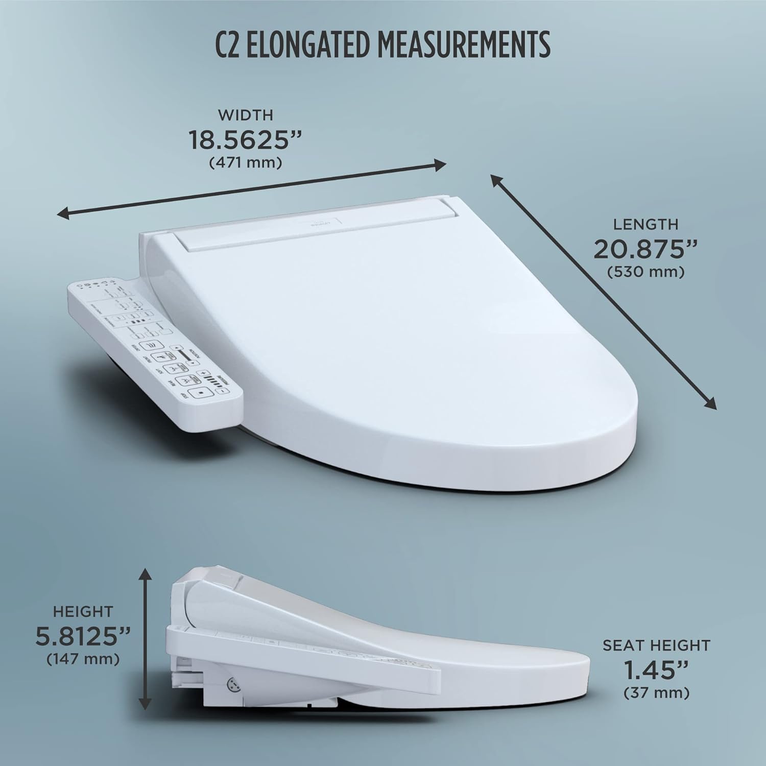TOTO SW3074#01 WASHLET C2 Electronic Bidet Toilet Seat with PREMIST and EWATER+ Wand Cleaning, Elongated, Cotton White - Image 9