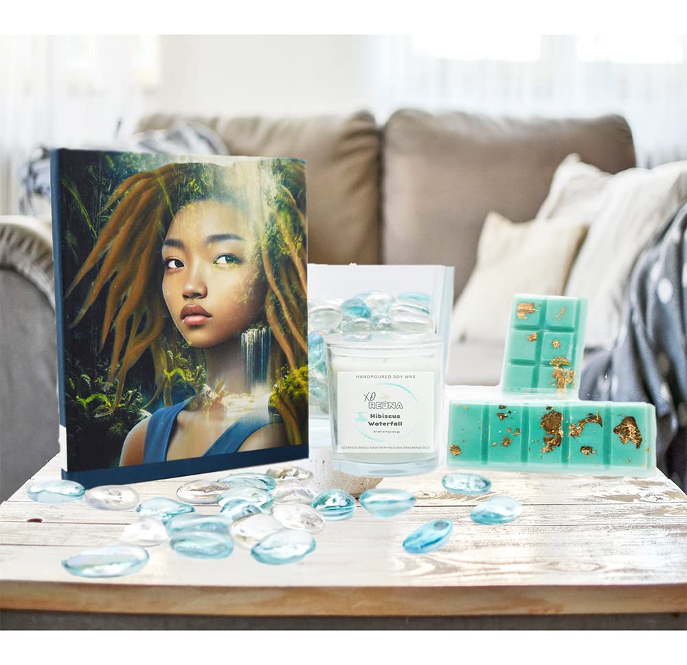 Hibiscus Waterfall Scented Candle, Wax Melts, and Hardcover Journal Set Bundle 12oz Candle - Image 9