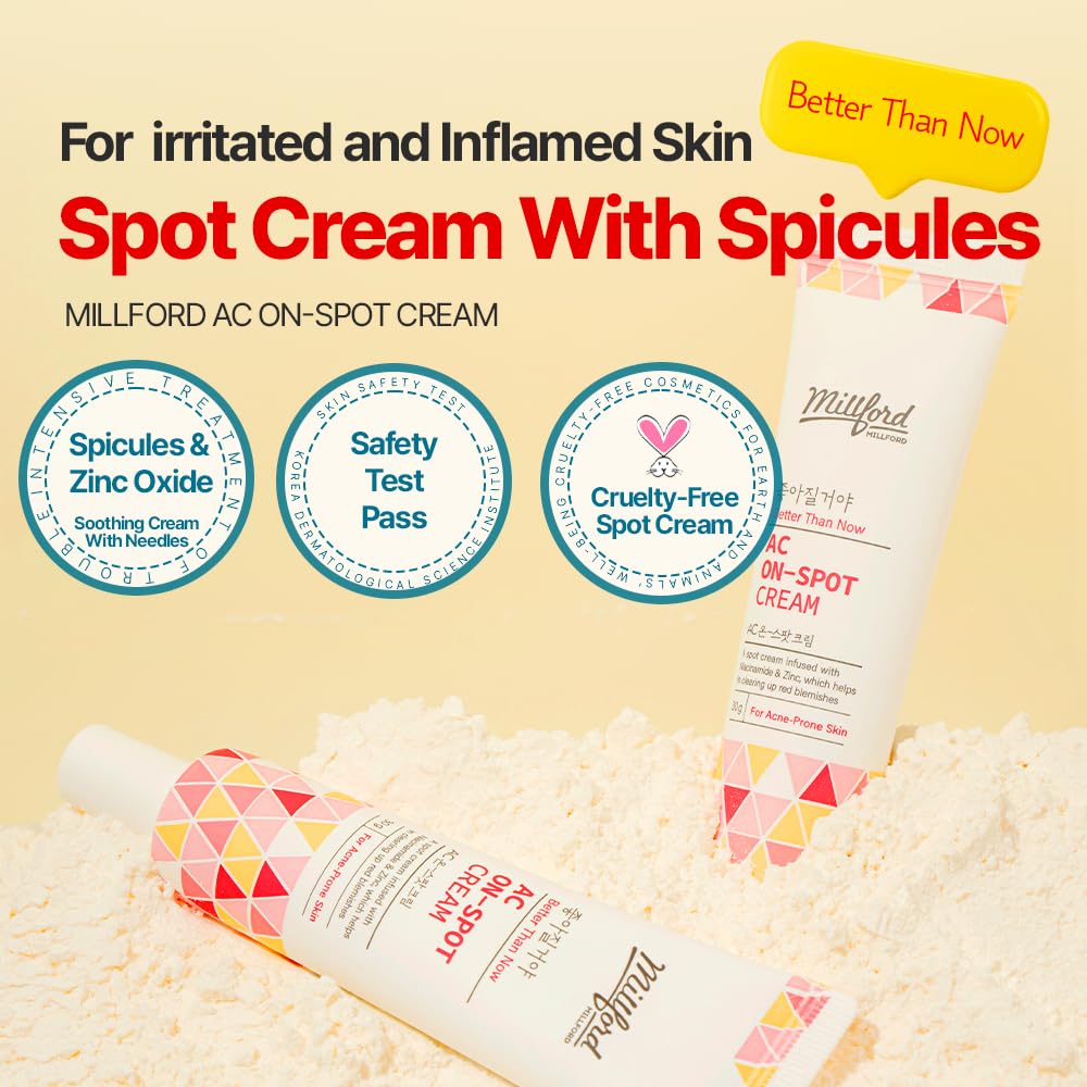AC On-Spot Cream 30g/1.05 Oz, Zinc Oxide 10%, Niacinamide 2% for Active Skin Repair, Acne Spot Treatment for Face, Blemish Care, Dark Spot, Korean Skincare for Sensitive & Acne-Prone Skin - Image 5