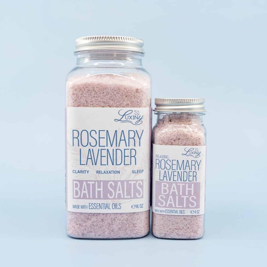 Luxury Rosemary Lavender Bath Salts for Women, 16 oz with Almond Oil - Image 3