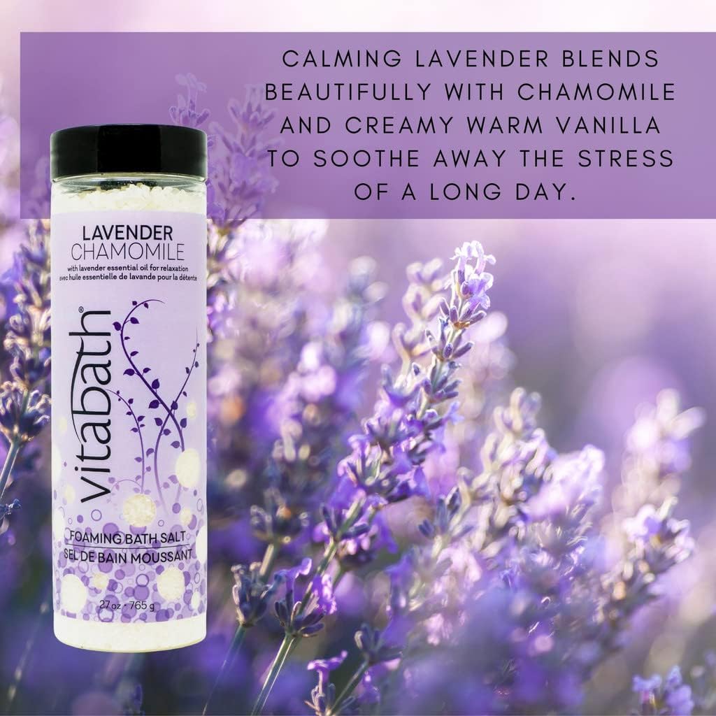 Vitabath Lavender Chamomile Relaxing Foaming Bath Salts 27 oz for Luxurious Skin Care - Image 3