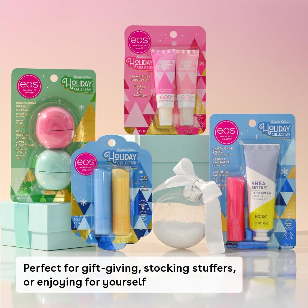 eos Holiday Lip Butter Gift- Candy Cane Swirl Super Balm, 24H Moisture, Stocking Stuffers, 0.35 fl oz - Image 8