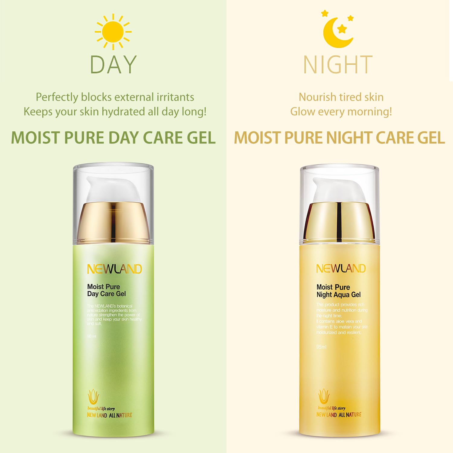 Newland All Nature Moist Pure Day Care Gel 3.21 oz Hydrating Soothing Facial Moisturizer - Image 6