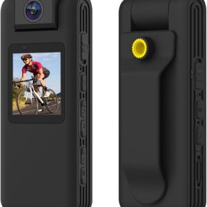 Mini Body Camera 1080P Portable Small Body Worn Cam Wearable Pocket Video Recorder with 1.3" LCD,180° Rotatable Lens,Night Vision, Loop Record for Home, Outdoor, Law Enforcement, Security Guard
