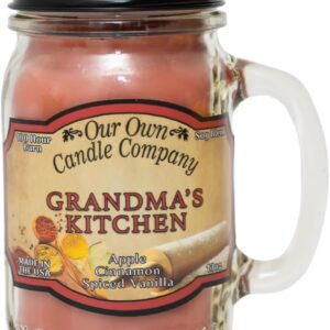 Our Own Candle Company, Grandma's Kitchen Scented Mason Jar Candle, 100 Hour Burn Time, 13 Ounces