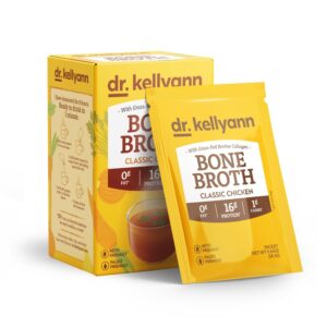 Dr. Kellyann Bone Broth Collagen Powder Packets (7 Servings) – 16g Protein, Grass-Fed Hydrolyzed Collagen, Keto & Paleo-Friendly
