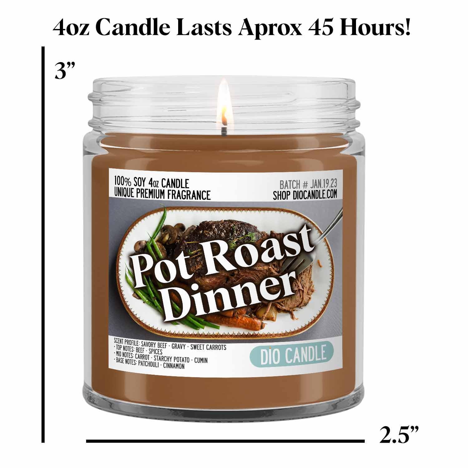 Savory Pot Roast Candle 4oz Glass Jar 100% Natural Vegan Soy Handmade Gift - Image 2