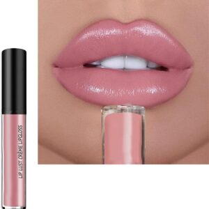 12 Colors Cream Texture Lipstick 2025 New Long Lasting Lipstick Lipgloss Velvet Lip Makeup, Natural Non-Fading Liquid Lip Stick Non-Stick Lip Gloss Hydrating Lip Tint for Women (#03, 2fl oz/6ml)