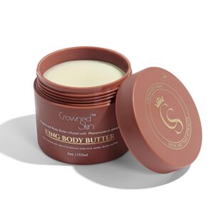 King Cologned Body Butter | Warm and Sensual Scent | Blended with Sandalwood & Leather | Infused with Organic Shea & Mango Butters | Moisturizing Formula with All-Day Fragrance | 5oz