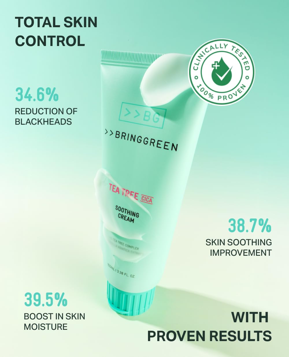 BRING GREEN Tea Tree Cica Soothing Cream Plus 100ml Moisturizer for Skin and Pore Care - Image 6