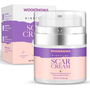 Scar Cream, Overnight Scar Cream with Copper Peptide, Centella Asiatica and Vitamin E, Scar Gel for Surgical Scars, Keloid Bump, C-Section, Stretch Mark, Burn, Acne, Injury, 2 OZ