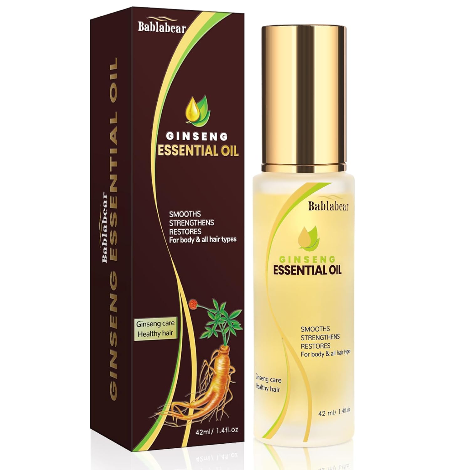 Essential Hair Oil for Dry Damaged Hair, Styling Oil for Hair Treatment, Nourishing, Smooth & Shine, Heat Protectant, Adds Hair Shine and Smooths Split Ends, 42ml