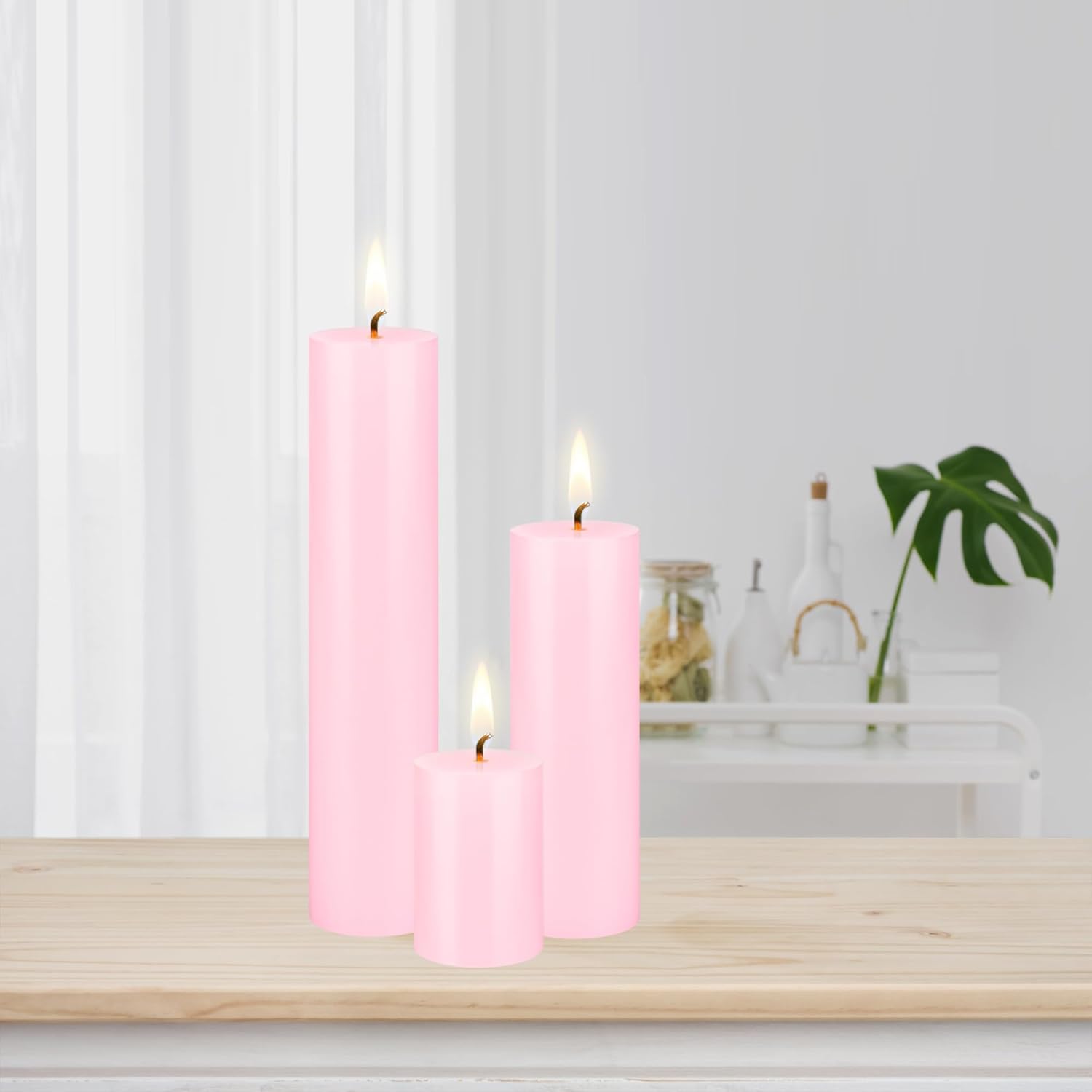 Mega Candles 1 pc Unscented Solid Pink Pillar Candles, Hand Poured Premium Wax Candle 2 Inch x 3 Inch, Home Décor, Spas, Weddings, Celebrations, Party, Centerpieces, Holidays, Vigils, Prayers - Image 4