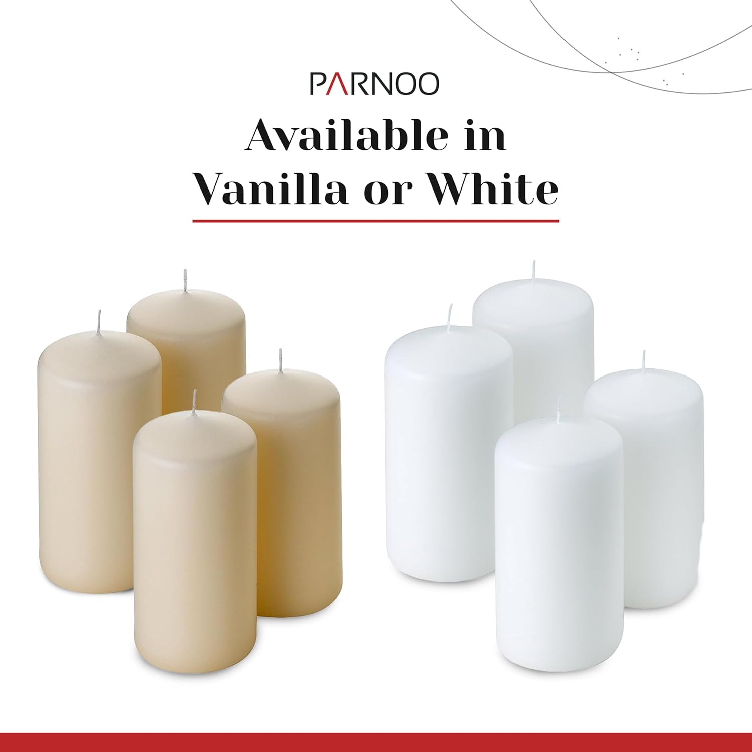 Unscented Pillar Candles - Set of 4 Ivory Candles - 3x6 Slow Burning Candles for Weddings & Table Centerpieces - Large Pillar Candles, PARNOO - Image 7