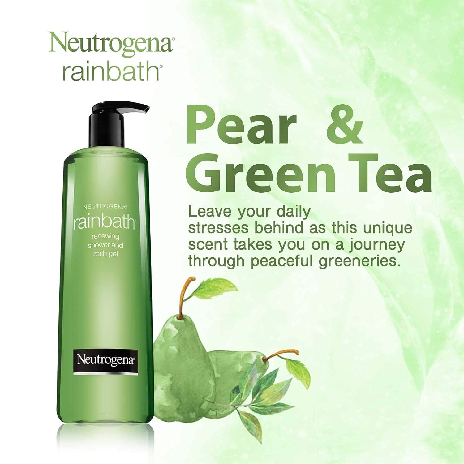 Neutrogena Rainbath Renewing 16 fl oz Moisturizing Body Wash Pear Green Tea Scent - Image 4