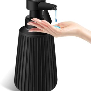 Automatic Soap Dispenser for Kitchen: 8.5oz Easy Refill, Adjustable Soap Pump Volume, Electric Auto Liquid Soap Dispenser - Dish Wash Hand Sanitizer for Bathroom - Black Modern Durable Bottle