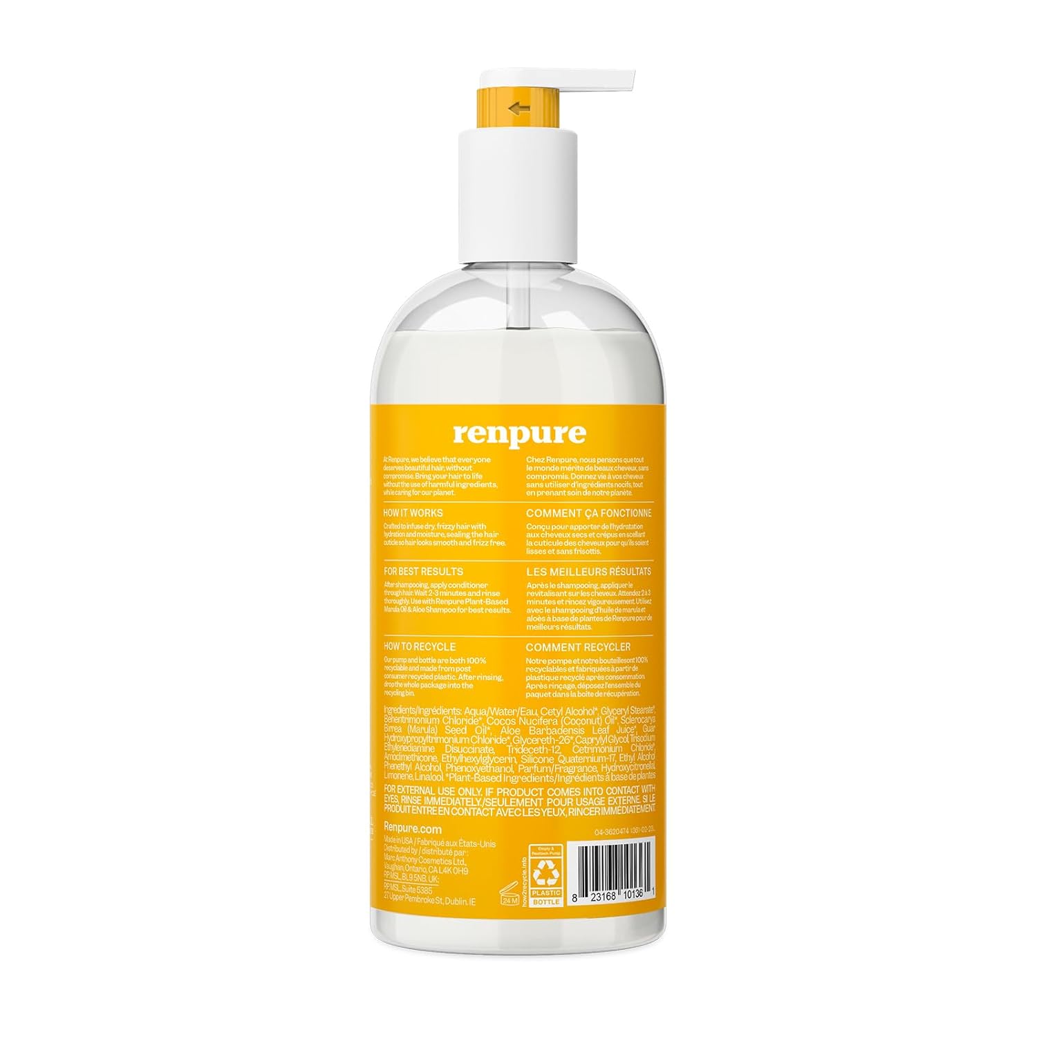 Renpure Marula Oil & Aloe Conditioner for Dry Frizzy Hair 24 fl oz Paraben Free - Image 2