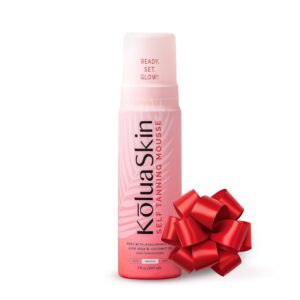 KoluaSkin by Koluawax Self Tanner Mousse, Medium - Natural-Looking Sunless Body Fake Tan - Dries Quickly w/No Streaks, Hydrates Skin - Light Tropical Scent, Dermatologist-tested for Sensitive Skin, 7oz