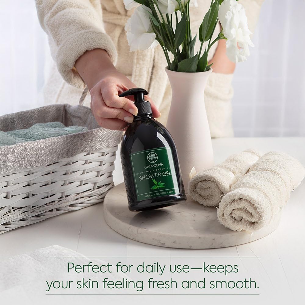 Olive Oil & Green Tea Hydrating Shower Gel for Dry Skin, 16.9 Fl Oz, 2 Pack - Image 4