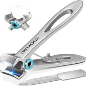 DRMODE Nail Clippers for Men Thick Nails -Heavy Duty Large Toenail Clippers for Thick Nails with Wide Jaw Opening, Ultra Sharp Stainless Steel Finger Nail Clippers Cutter for Tough Nail Seniors Adult